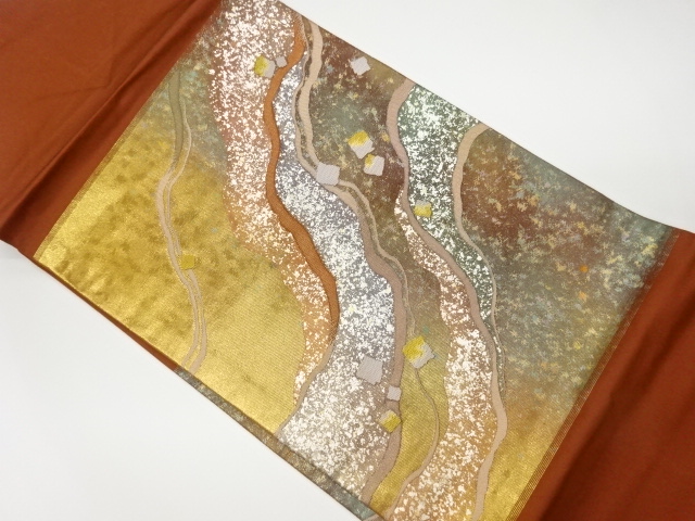 JAPANESE KIMONO / VINTAGE NAGOYA OBI / WOVEN SHIKISHI PATTERN